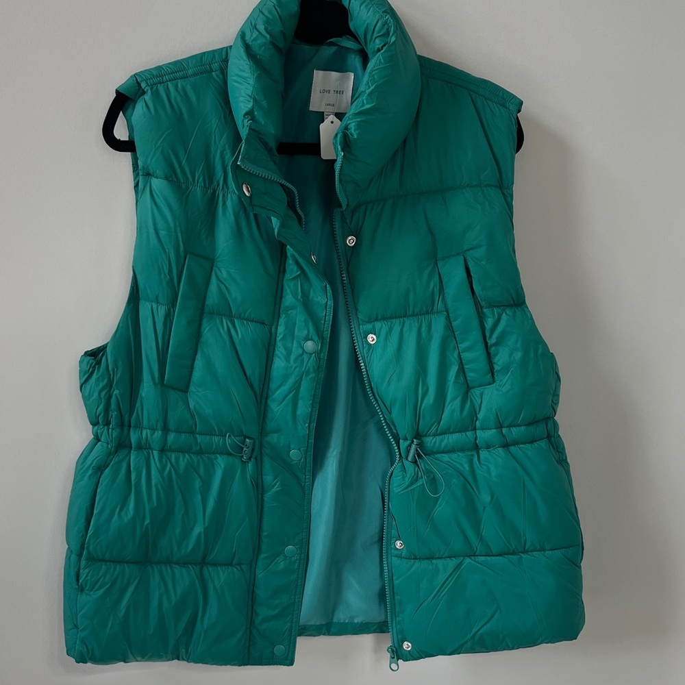 Love Tree Emerald Puffer Vest